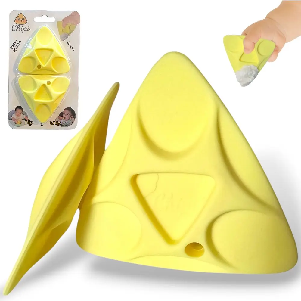 Chipi Baby Spoon Set (2) Pack Pre-Spoon for 6 Months Plus First Stage Self Feeding Training Spoons for Baby Led Weaning BLW Silicone Toddler Utensils BPA Free Soft Spoon