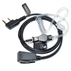 YNIBST 2-Way Radio RECEIVER/LISTEN ONLY Surveillance Headset with Clear Acoustic Coil Tube,K Plug Walkie Talkie Earpiece w Mic PTT Compatible with Kenwood, Retevis, Pxton, Wouxun,HYT,Baofeng UV5R Radios for Security, Restaurant, Warehouse & Outdoor Use