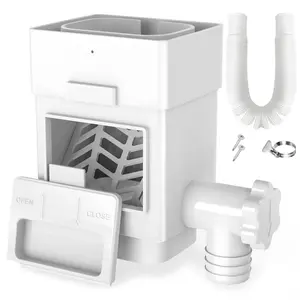 Rainwater Collection System, Downspout Diverter Fits for 2x3 or 3x4 Inch Standard Downspouts, Rain Barrel Diverter Kit with Adjustable Valve and Filter. 5ft Hose - White