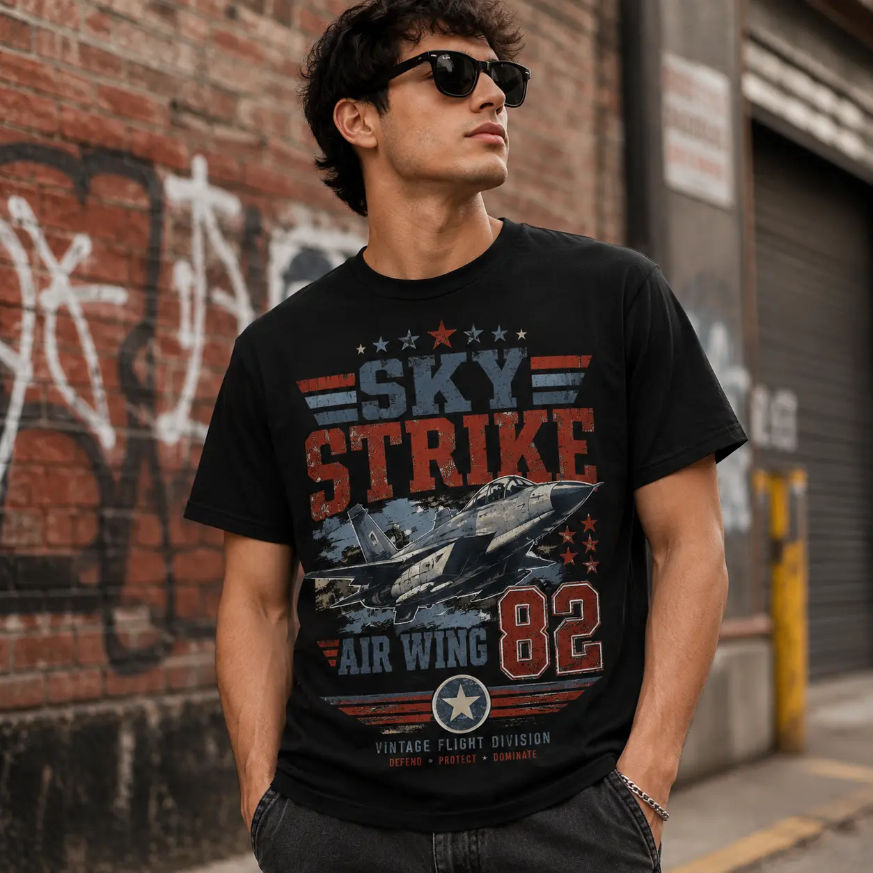 [Limited Time Deal] Men's Top Gun Turn & Burn Distressed Vintage Action Movie Printed Graphic T-Shirt - Oversize Cotton Apparel, Short-Sleeve Round Neck Casual Top, Graphic Art, Oversized, Clothes, Classic Fit, Crew Neck