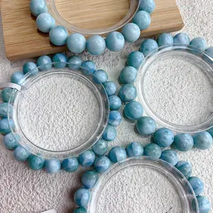Natural Luxurious Larimar Bracelet Crystal Gemstone Bangle