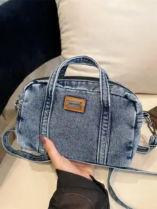 Women's Fashion Denim Shoulder Bag, Casual Plain Handbag, Lightweight Crossbody Bag for All Seasons, Stylish Ladies' Accessory, Denim Crossbody Bags