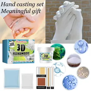 Hand Mold Casting Set for Couples Romantic DIY 3D Keepsake Hand Mold Kit Skin-friendly Non-toxic Creative Molding Powder