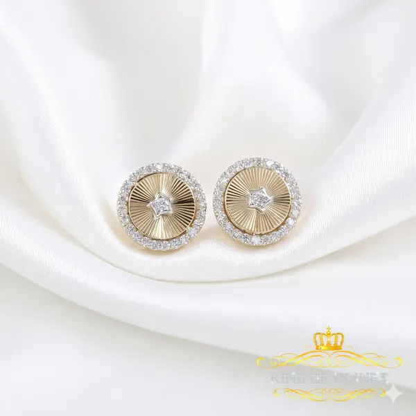 King  of Bling's 2.50 ct VVS 'D' Moissanite Mens/Womens 925 Silver Yellow Stud Earrings