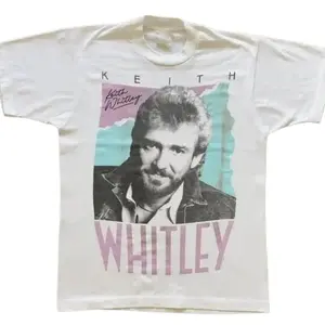 [SALE OFF 25%] VINTAGE COUNTRY MUSIC KEITH WHITLEY T-SHIRT Crewneck Classic Cotton Fabric Fit Top