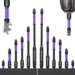 6 Pcs Magnetic Drill Bit Set, Anti-slip & Shock-proof Drill Bit with Phillips Screwdriver Bit, Power Tool Accessories for Home & Office, Hardware