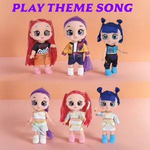 Kpop Dolls Anime Action Figures Set, 9.45 Inch 5 Joints Can Play Music, Rumi Mira Zoey Dolls,K-pop Fan collection Birthday & Mother's Day Gifts for kids, Girls & boys toys