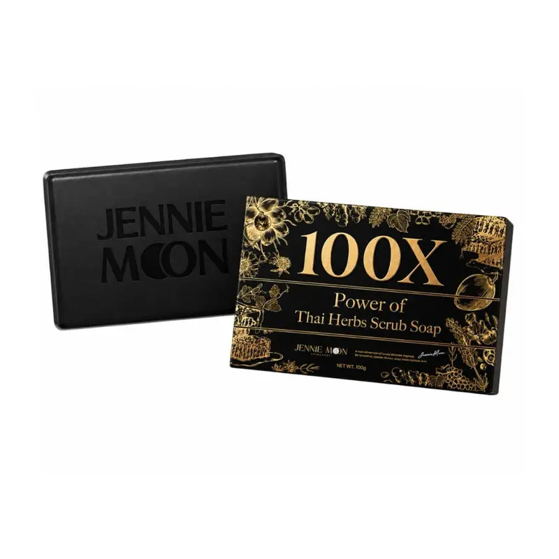 Jennie Moon 100X Power of Thai Herbs Scrub Soap 100g | Premium Thai Herbal Body Scrub Soap with Botanical Extracts & Nourishing Oils