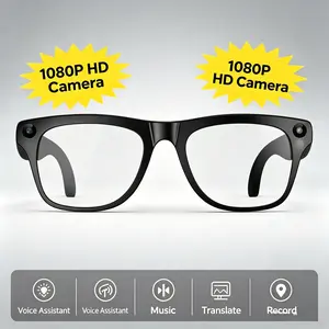 Business Travel Smart Glasses, Bluetooth-compatible Real-Time Call Music, Multilingual Translation Ai, Anti-Blue Light, Dual Mic Noise Reduction