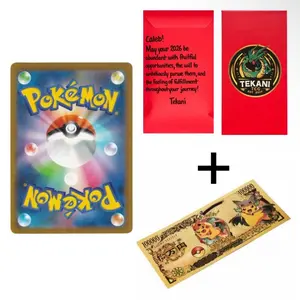 1x SINGLE SNIPE POKEMON CARD NM + RED ENVELOPE w/ UNIQUE WISHES + GOLD BANKNOTE COLLECTIBLES