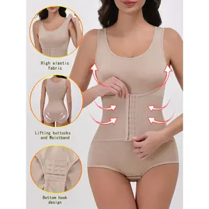 Women's Body Shaping Bodysuit with Buckle Closure at the Waist for Waist Cinching, Tummy Control, Hip Lifting, and Shaping