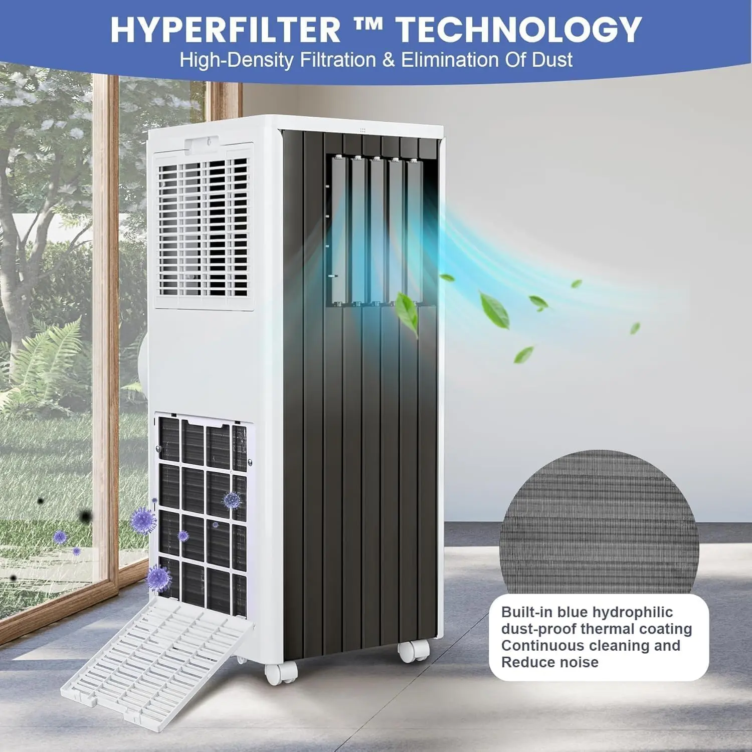 OP-8000 BTU Portable Air Conditioner | 3-in-1 Cooling, Dehumidifier & Fan for Rooms Up to 750 Sq. Ft. | 24-Hr Timer, Remote & Full Window Kit