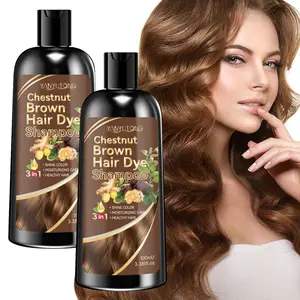 100ml chestnut brown herbal hair dye shampoo, gentle non-irritating herbal extract, hair dye, Hair coloring, Hair Dyeing, shampoo and hair care three in one, easy to use, making hair look healthy and shiny, suitable for both men and women, Hair Products