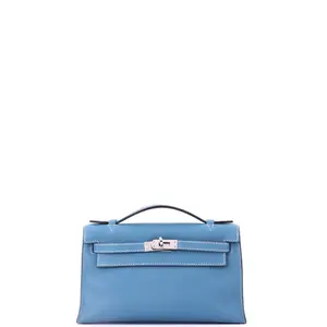 Pre-owned HERMÈS Leather Clutches & Wristlets Hermes Kelly Pochette Swift by Rebag