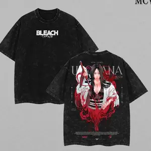 Unohana Bleach Vintage Tee – Washed Oversize Anime Shirt, First Kenpachi Graphic Heavy Cotton M12