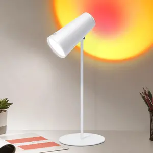 LED Table Lamp with Projection, Multifunctional Desk Lamp Eyes Caring Removable Cordless Reading Lamp, 3 Levels of Brightness, Dimmable Type-C Charging Light(White)#SummerWins#Fathersdaygift