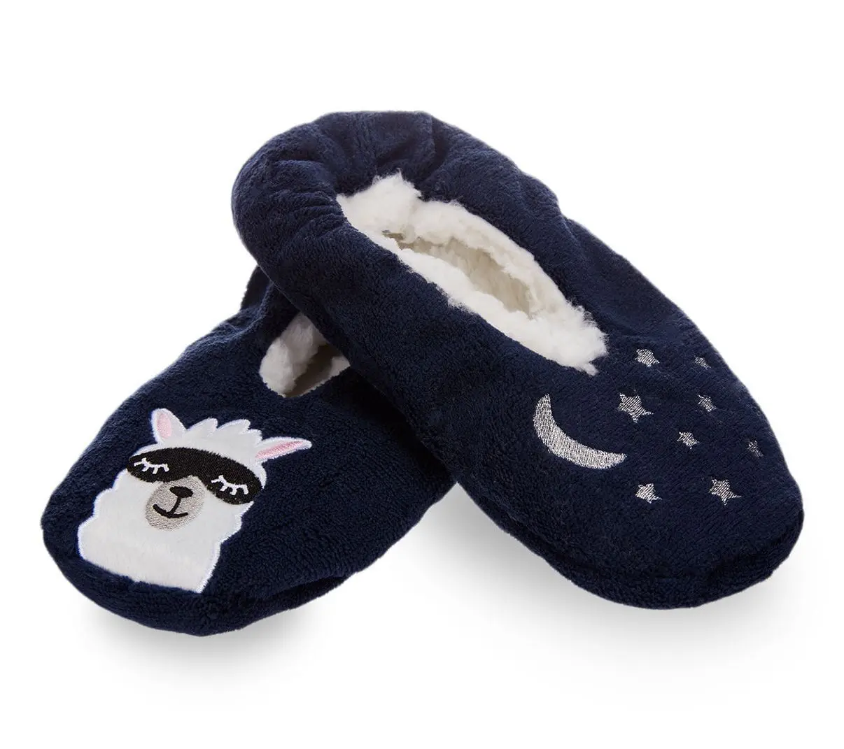 Memoi Women's Luxe Llama Sherpa Lined Slippers