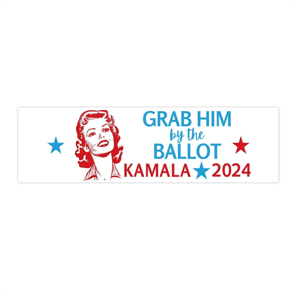 Kamala Harris Bumper Sticker, Grab him by the Ballot Bumper Sticker, Democrat Bumper Sticker, Kamala Harris Merchandise, Election 2024