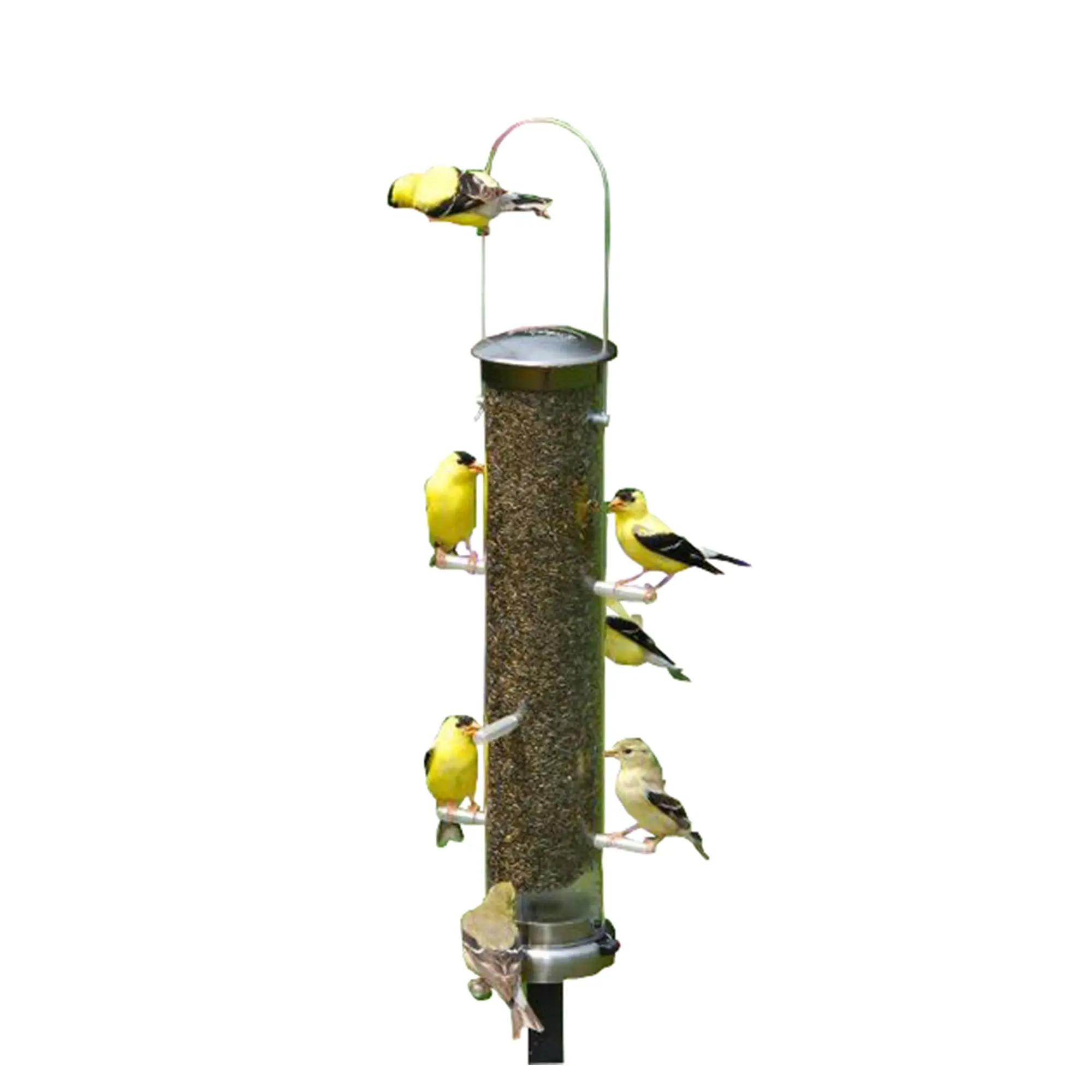 Aspects Quick-Clean Nickel Tube Wild Bird Feeder with 8 Feeding Ports, 1.25qt Seed Capacity