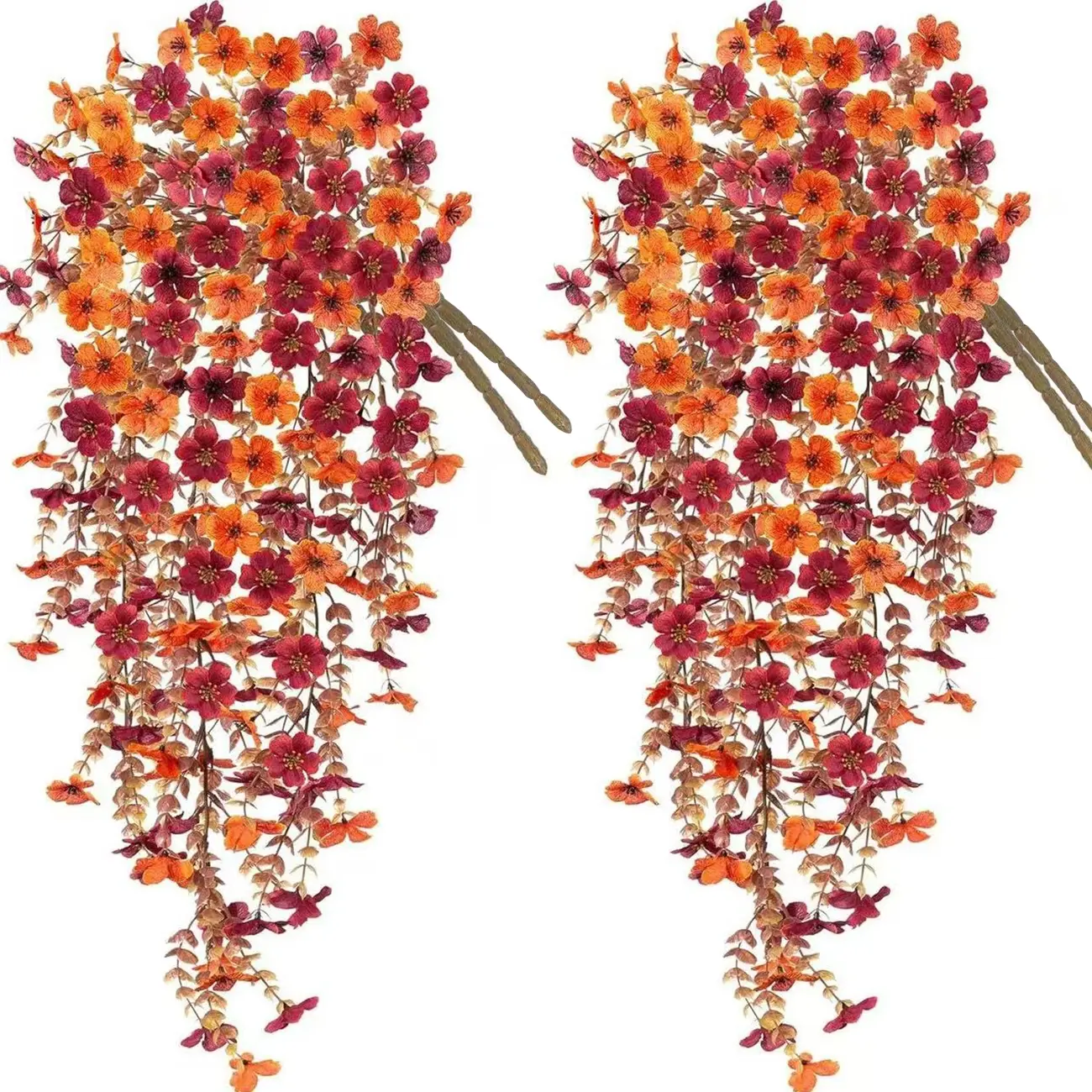 4-Pack Artificial Faux Flower Wall Hangings, Orchid Petals, Fall Decoration, Wine, Garden, Courtyard, Thanksgiving, Harvest Festival, Artificial Flower Decorations, Fake Floral Decor