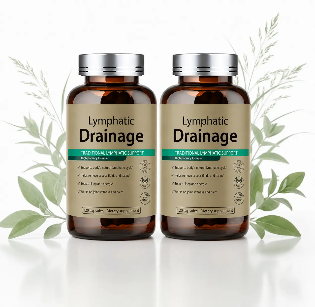 Lymphatic Drainage Capsules -Supports Body's Natural Lymphatic Cycle Helps Remove Excess Fluids and Toxins | Antioxidant &Detox Binder Supplement | Supports NaturalLymphatic Cycle