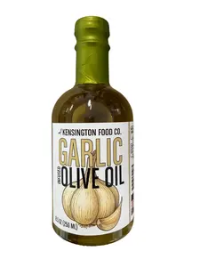 Garlic Infused Extra Virgin Olive Oil - Certified Extra Virgin Olive Oil - Naturally Infused - Roasted Garlic Flavor - 250ML (8.5oz)