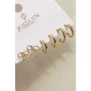 Mini Trio Bow Earrings Set