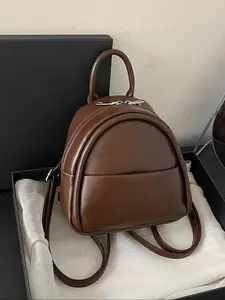 Women's Stylish Solid Color Modern Casual Travel Backpack, Lightweight Fashionable Double Shoulder Bag for Daily Use and Outdoor Activities, Trendy Design for Women