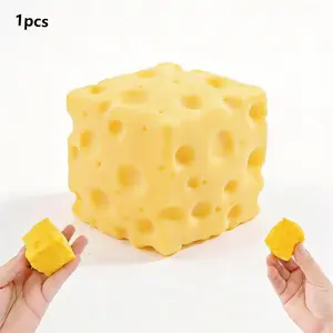 Yellow cheese squeeze toys, Decompression Squeeze, soft and fun toys, rebound sensory toys, help to relax and focus, suitable for adults/children to use sensory cheese toys