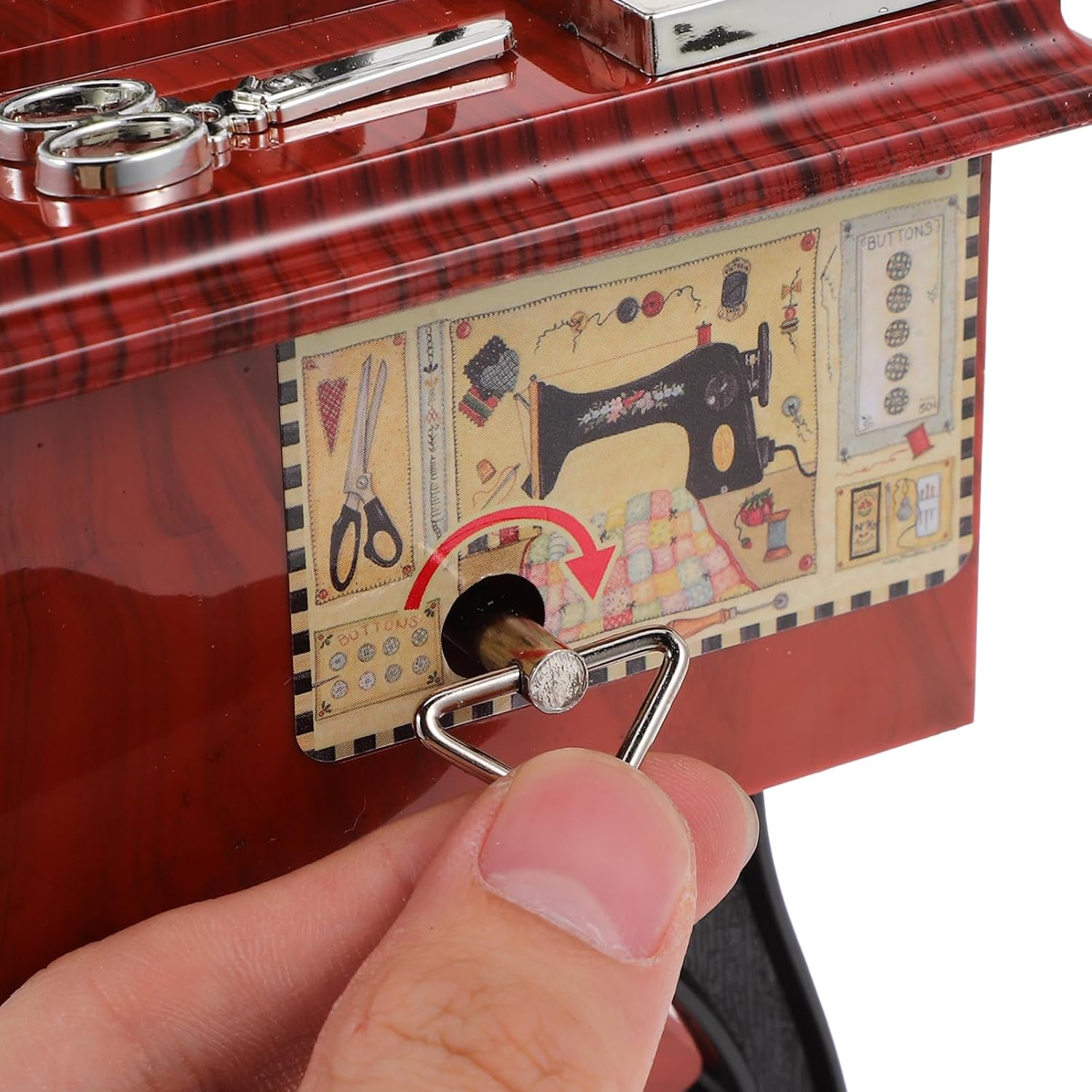 Sewing Machine Mini Music Box,Vintage Sewing Music Box Clockwork Vintage Musical Classical Desk Decor Home Crafts Table Desk Decoration