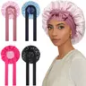 AWAYTR Adjustable Polyester Satin Bonnet for Female - Floral Double Layer Hair Care Wrap, Elastic Band, Anti-Hair Loss, Scalp Comfort, Works for Sleep/Face Wash/Makeup, Hand Wash,sohochic