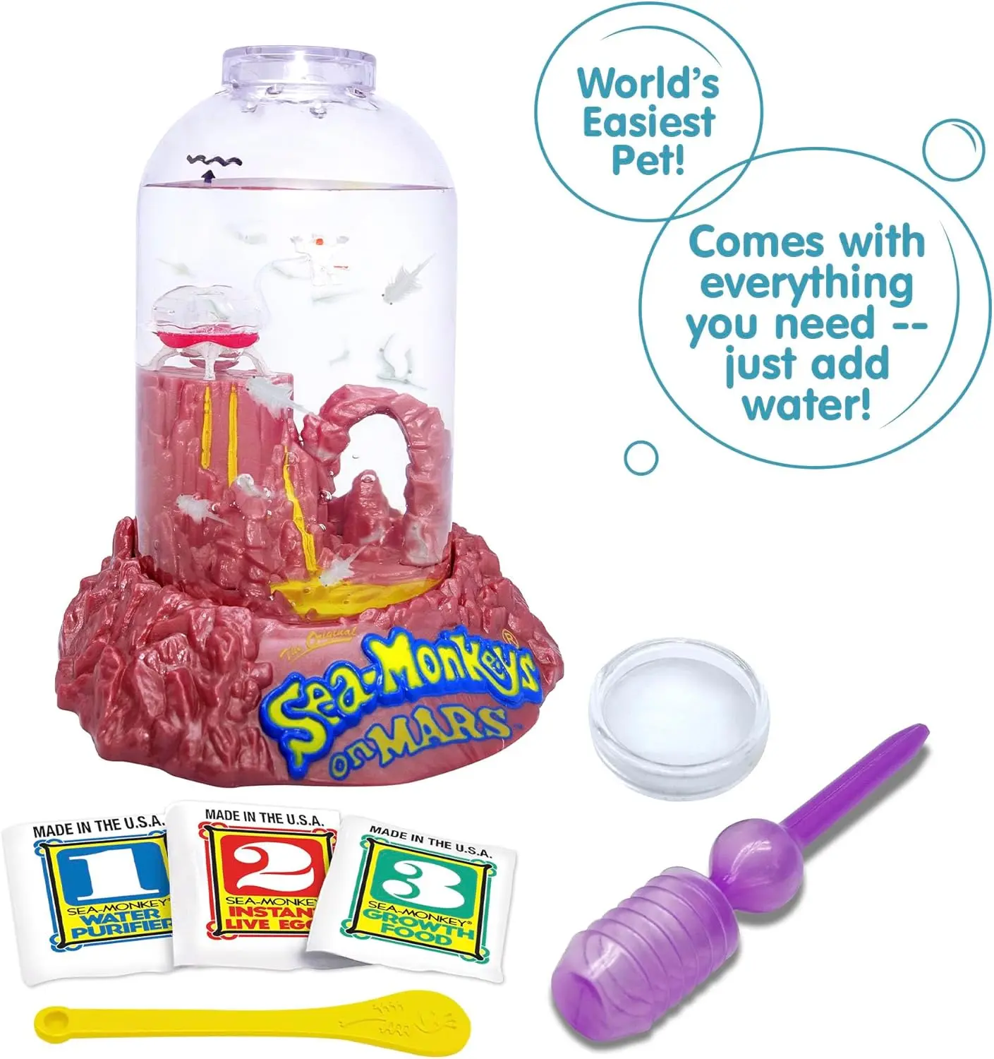Sea-Monkeys® On Mars - - World's Only Instant Pet Toy - Ages 6+ (Pack of 1) - Toy Brine Shrimp Aquarium sohochic