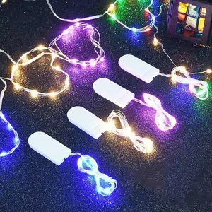 Multicolor Button Battery LED String Lights, Wholesale Small Colorful Lights, Birthday Copper Wire Christmas Decorations, Party