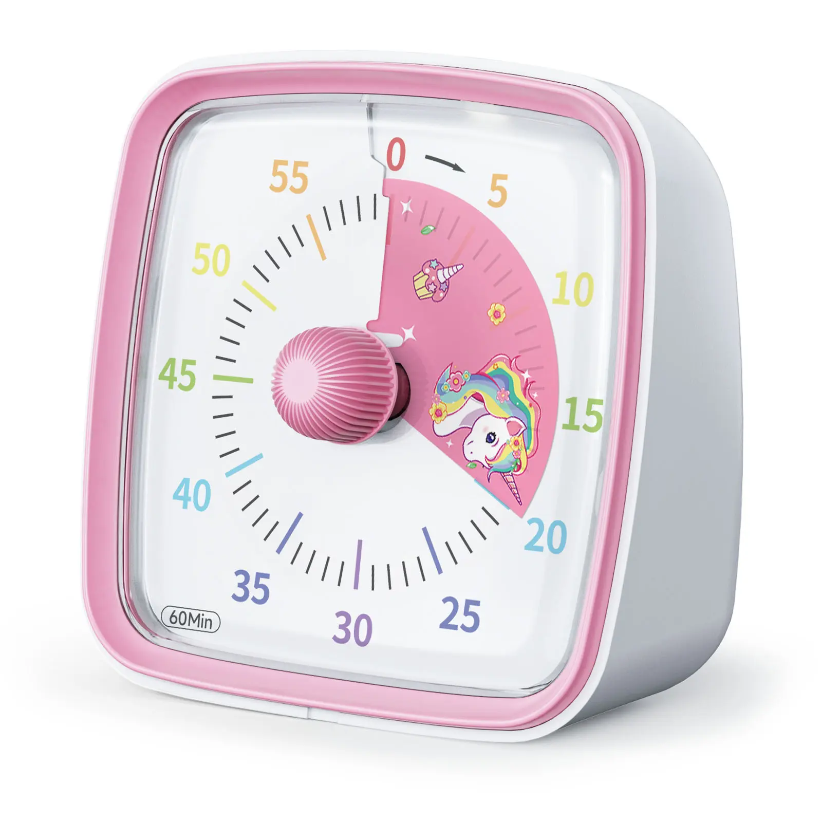 Yunbaoit Visual Timer with Night Light, 60-Minute Rainbow Countdown Timer for Kids and Adults, Time Management Tool for Home, School, Kitchen, or Office, Kitchen Gadgets, Kitchen Egg Timer, Kitchenware