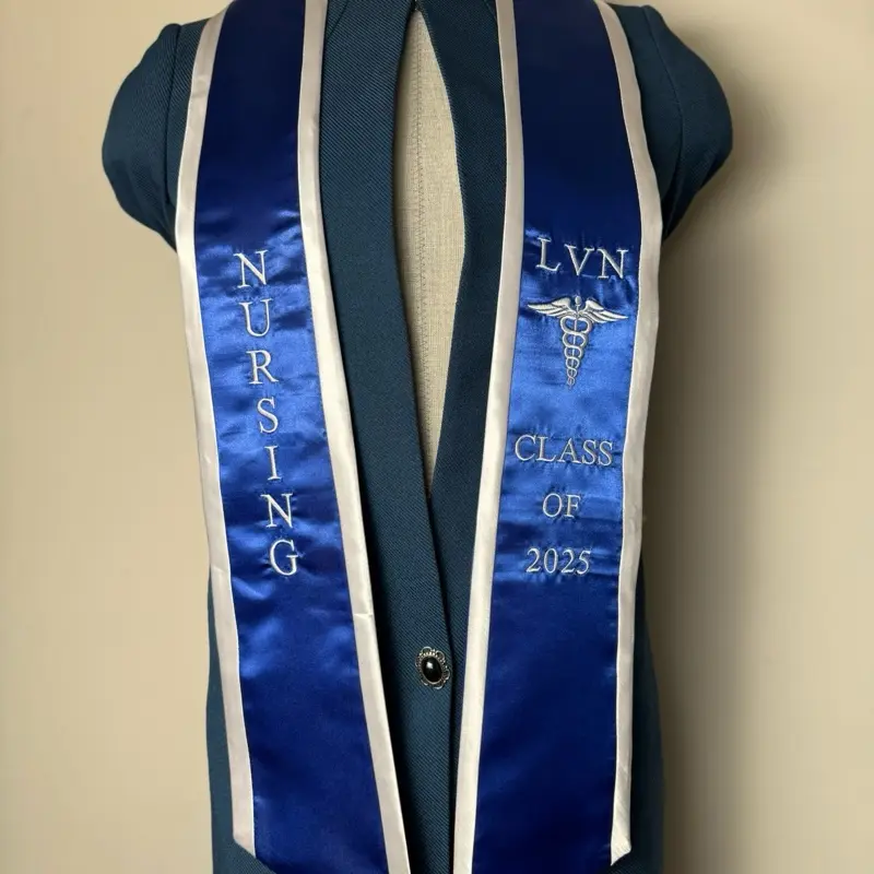 Ovaltag Nursing Graduation LVN Stole Embroidery Sash Nurses Stoles Graduation Gift Class of 2025 LVN Medical logo