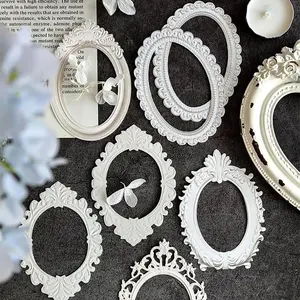 40 Sheet Lace Frames Scrapbook Paper,Vintage Hollow Embossed Photo Materials for DIY Junk Journal Crafts,Journaling Scrapbooking Supplies,Window Decoration Background Paper