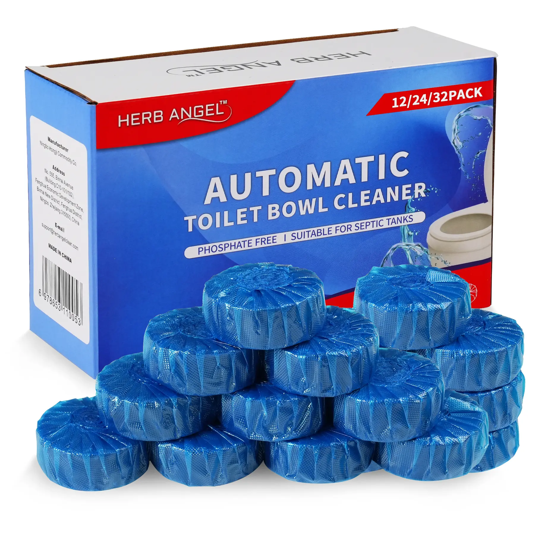 Herb Angel Automatic Household Toilet Bowl Cleaner Tablets - Eco-Friendly Home Cleaning Supplies, Auto Cleaning All-Purpose Degreaser Toilet Cleaners, Home Essentials (8-32 Multiple Packs),dorm essentials