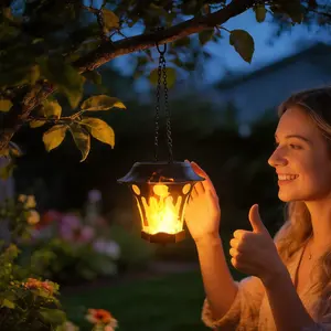 Creative Solar Lamp, Solar Flame Lantern, New Solar Courtyard Light, Decorative Garden Lawn Light, Vintage Outdoor LED Light