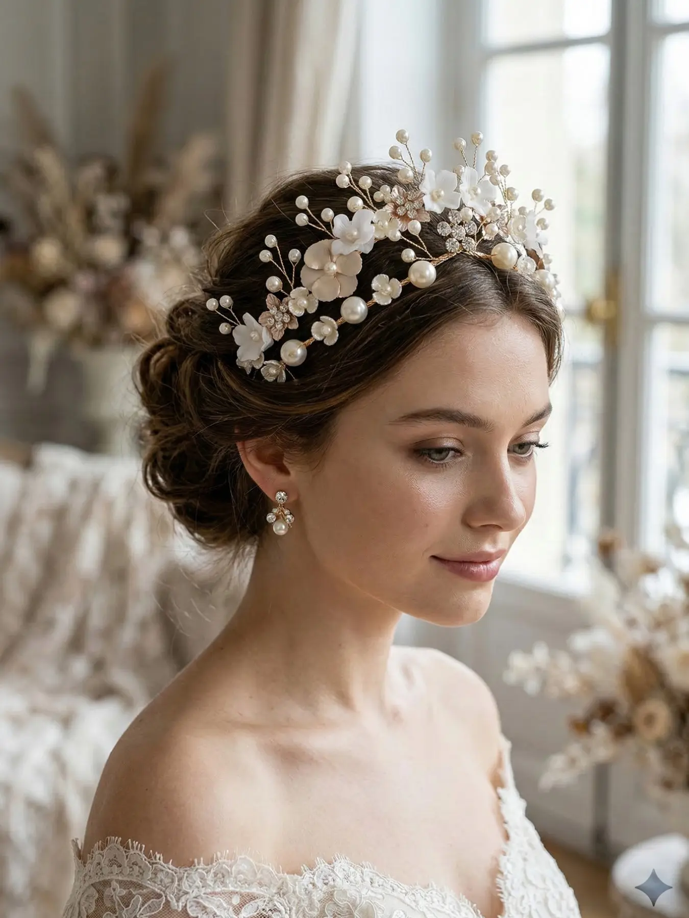 Handmade Wedding Pearl headpiece ?✨✨✨ Freshwater Pearl Headband Bridal Headpiece ABIGAIL | EDEN  main image 3