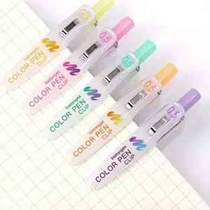A set of 5 bright rainbow gradient fountain pens - 0.5mm fine tip, richly colored mixed ink, suitable for student diaries, writing, stationery, coloring and artistic creation