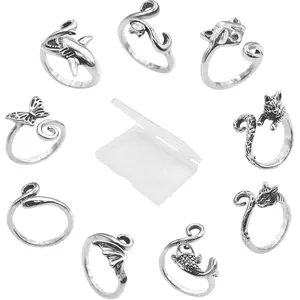 Crochet Rings for Finger Crocheting Adjustable Crochet Tension Ring for Finger Crochet Finger Guard Ring Knitting Yarn Tension Ring for Women (9)