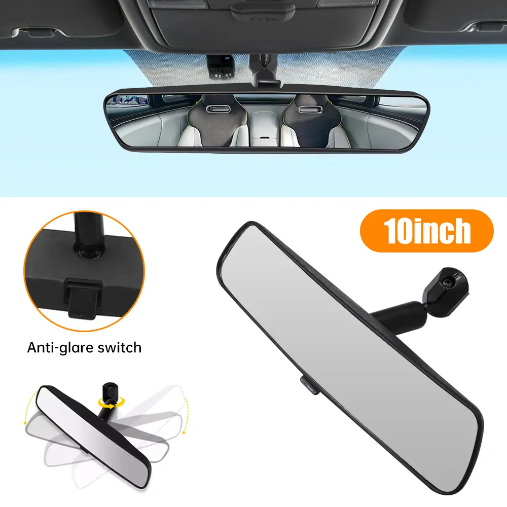 10 Inch Rear View Mirror - Universal Inner Inside Interior Rearview For Most Cars