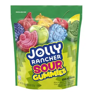 Sour Gummies Assorted Fruit Flavored Candy Resealable Bag, 25.5 oz