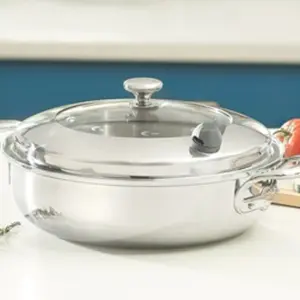 VIDA SANA 5-PLY STAINLESS STEEL COOKWARE 6-Qt. Shallow Casserole  ACERO INOXIDABLE 5-PLY VIDA SANA Cacerola ancha de 6 qt.