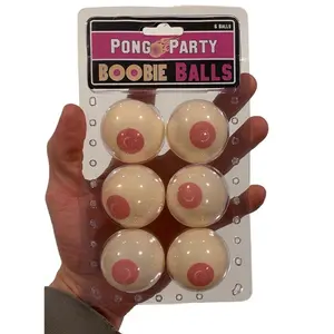 🏓 6-Pack Boobie Pong Balls – Hilarious Beer Pong or Ping Pong Gag Gift!