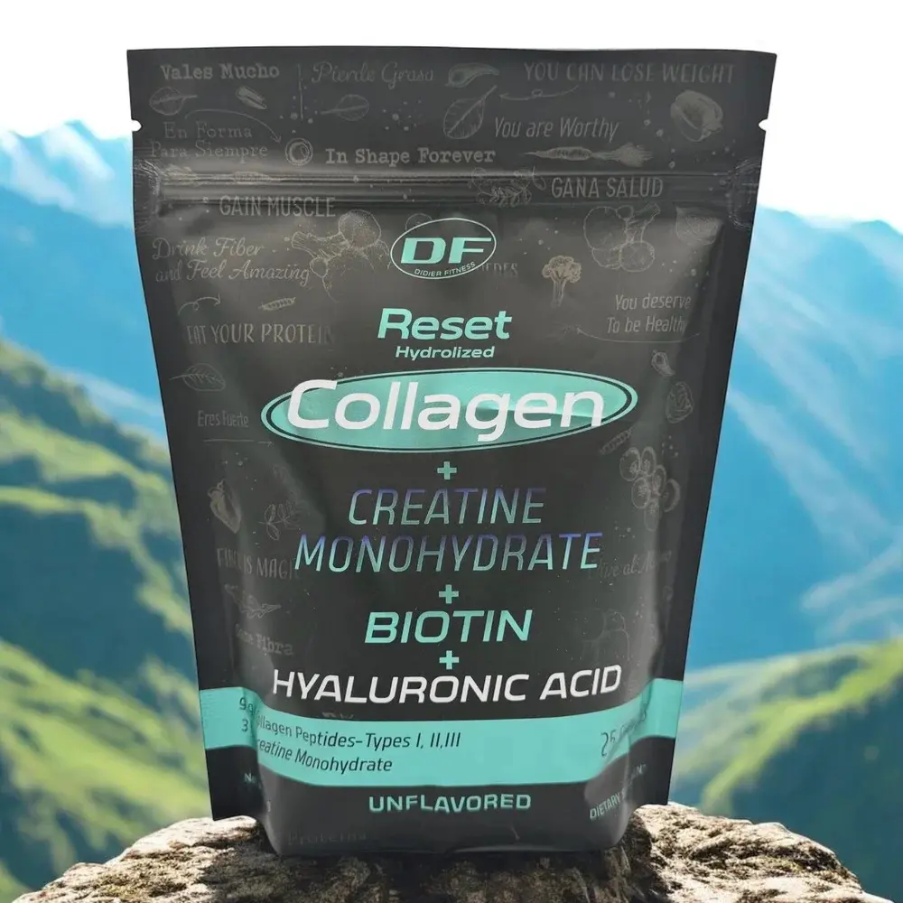Reset Hydrolyzed Collagen Peptides + Creatine Monohydrate + Biotin + Hyaluronic Acid + Vitamin C Powder | Unflavored | 25 Servings