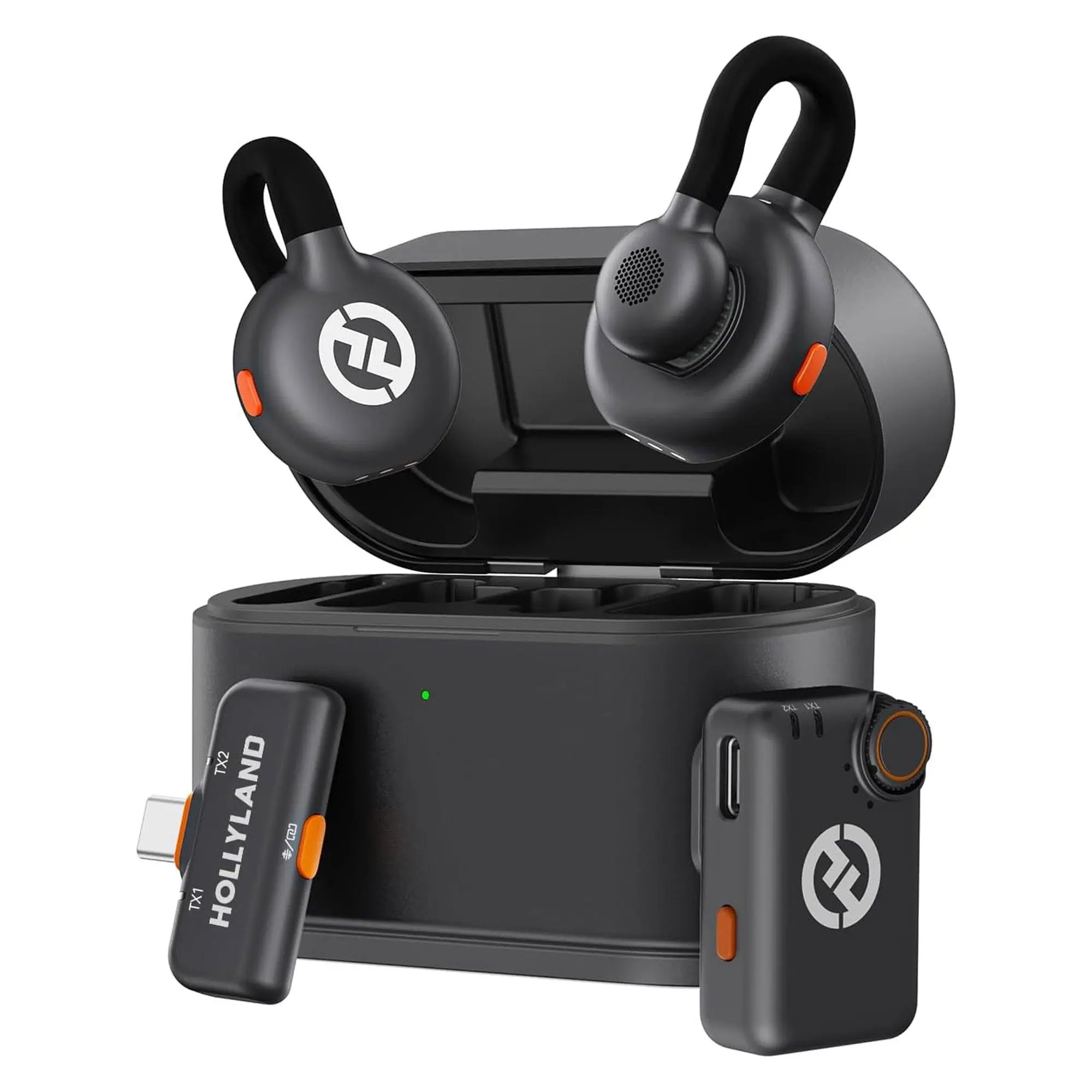 Hollyland LARK M2S Mini Combo 2-Person Wireless Microphone System - Universal Compatibility (2.4 GHz, Space Gray)