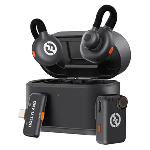 Hollyland LARK M2S Mini Combo 2-Person Wireless Microphone System - Universal Compatibility (2.4 GHz, Space Gray)