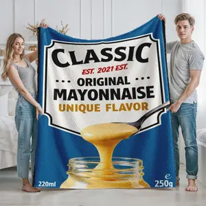 Classic Original Mayonnaise Printed Blanket, Lightweight Cozy Blanket for Kitchen Dining Room Use Gift for Food Lovers Home Decor Cooking Lovers Suitable for Thanksgiving Christmas Soft Warm Comfortable Design