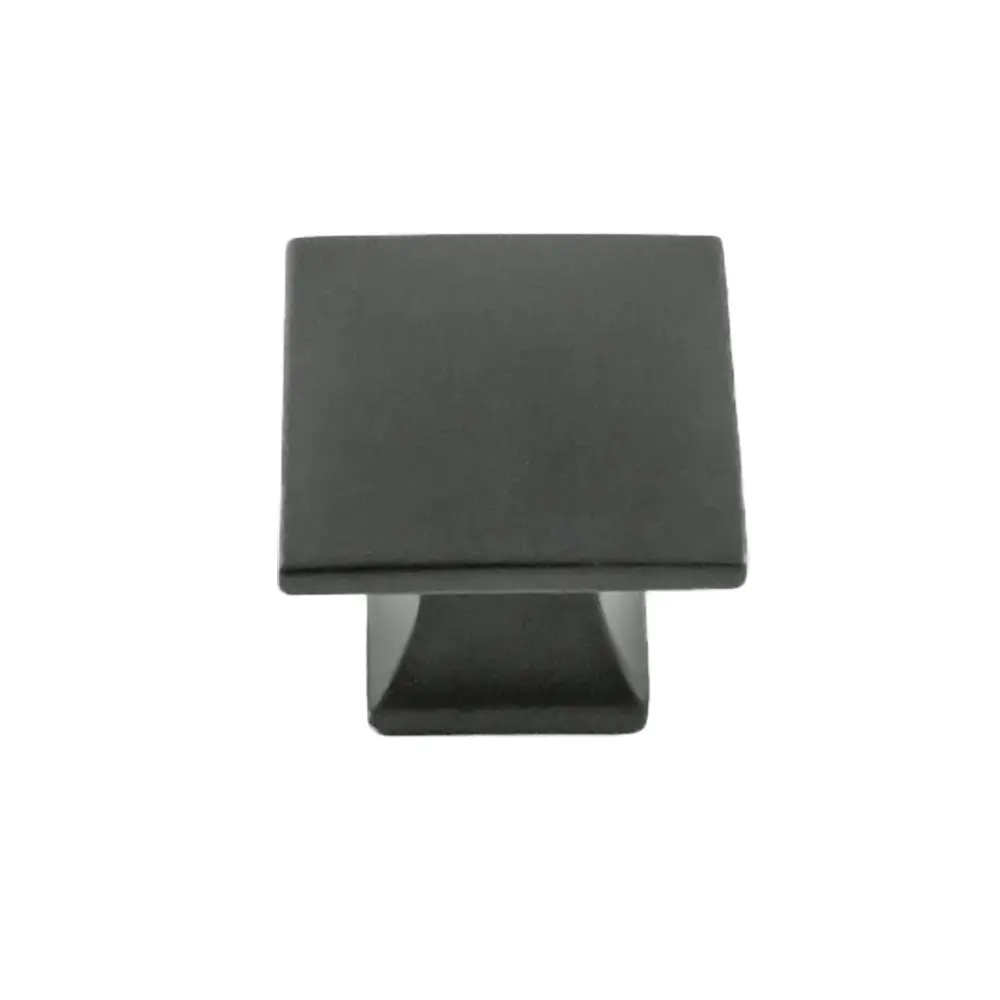 1.25 in. Square Knobs with Screws, Matte Black